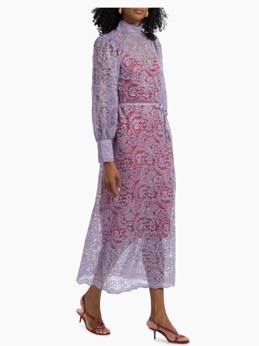 Farm Rio Lavender Lace  Dress